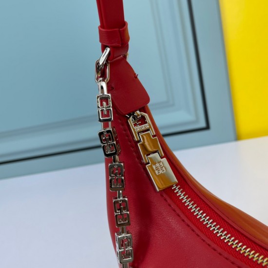 Givenchy Moon Cut Small Leather Shoulder Bag In Red