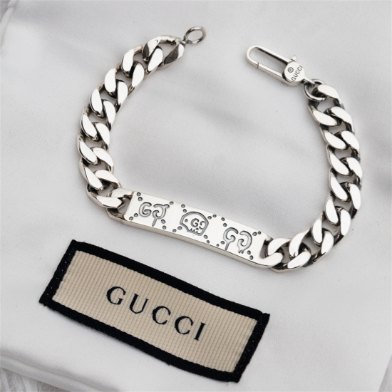 Gucci ghost Chain Bracelet In Silver