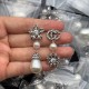 Gucci Interlocking G Flower With Diamonds Pearl Earrings