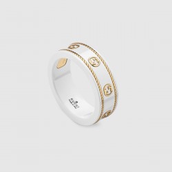 Gucci Icon Ring with Yellow Gold Interlocking G