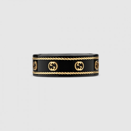 Gucci Icon Ring with Yellow Gold Interlocking G