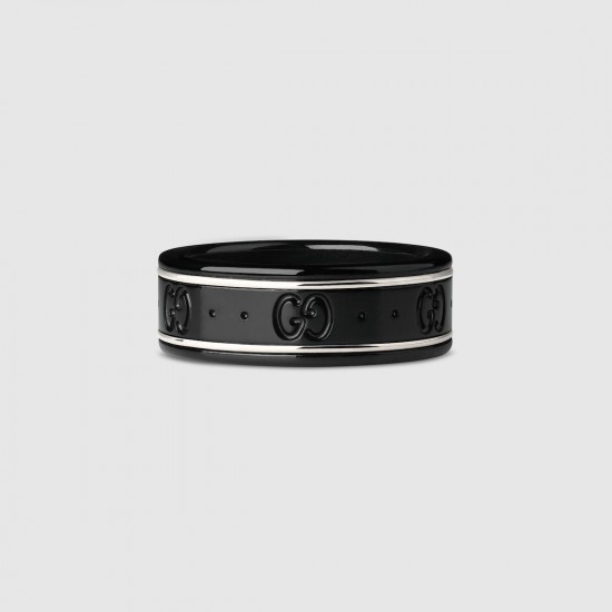 Gucci Icon Ring in Black/White