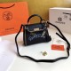 Hermes Embroidered Kelly Bag Black