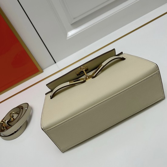 Hermes Swift Kelly Pochette White