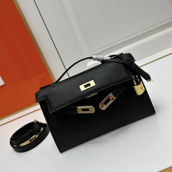 Hermes Swift Kelly Pochette Black