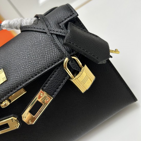 Hermes Swift Kelly Pochette Black