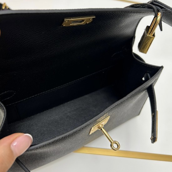 Hermes Swift Kelly Pochette Black