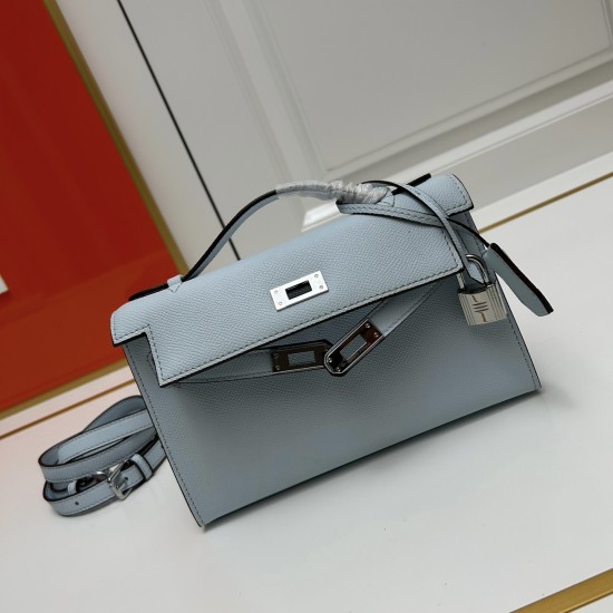 Hermes Swift Kelly Pochette Sky Blue