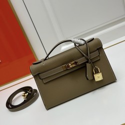 Hermes Swift Kelly Pochette Light Brown