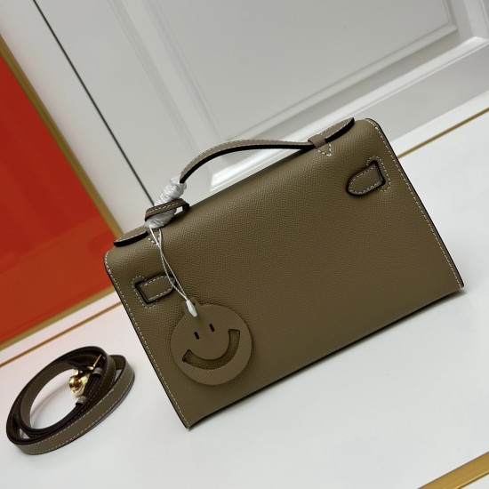 Hermes Swift Kelly Pochette Light Brown