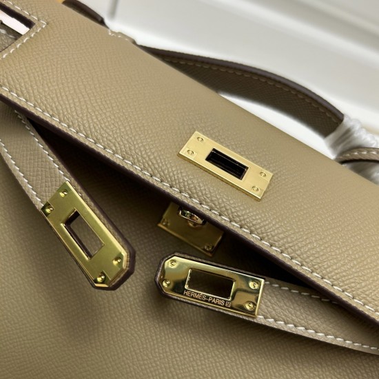 Hermes Swift Kelly Pochette Light Brown