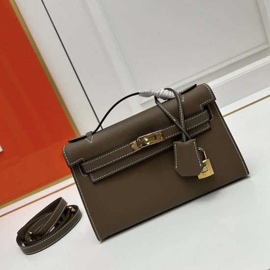 Hermes Swift Kelly Pochette Dark Brown