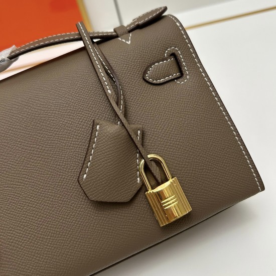 Hermes Swift Kelly Pochette Dark Brown