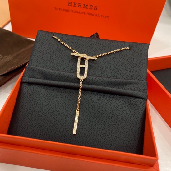 Hermes New Farandole Necklace With Diamonds White Gold/Rose Gold