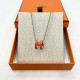 Hermes Pop H Pendant Necklace In Orange