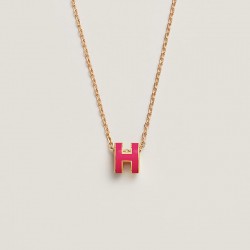 Hermes Pop H Pendant Necklace In Red