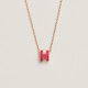 Hermes Pop H Pendant Necklace In Red