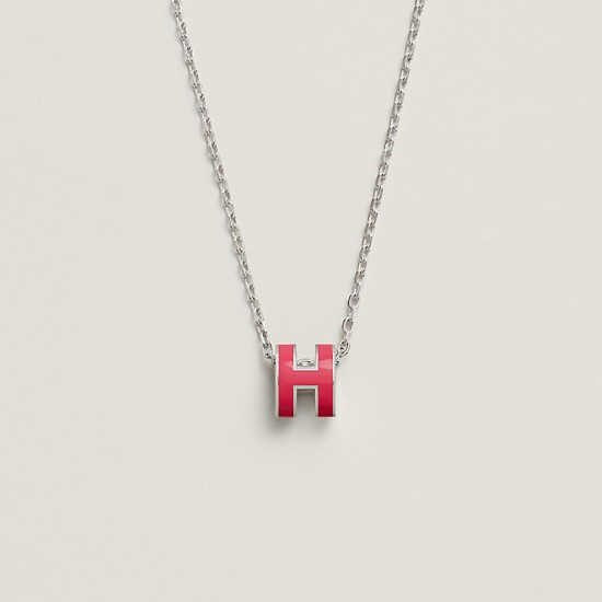 Hermes Pop H Pendant Necklace In Red