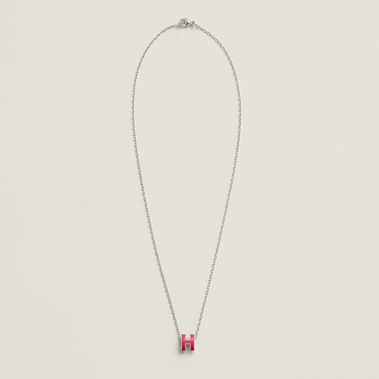 Hermes Pop H Pendant Necklace In Red