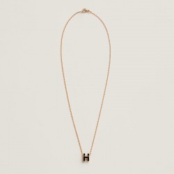 Hermes Pop H Pendant Necklace In Black