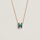 Hermes Pop H Pendant Necklace In Navy