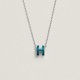 Hermes Pop H Pendant Necklace In Navy