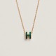 Hermes Pop H Pendant Necklace In Forest Green