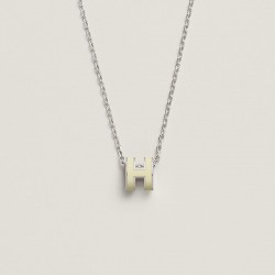 Hermes Pop H Pendant Necklace In Pale Yellow