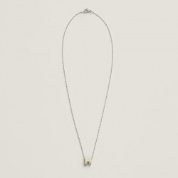 Hermes Pop H Pendant Necklace In Pale Yellow