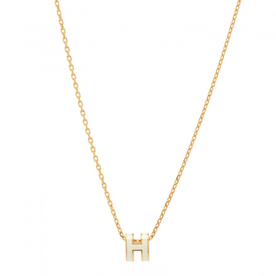 Hermes Pop H Pendant Necklace In Pale Yellow