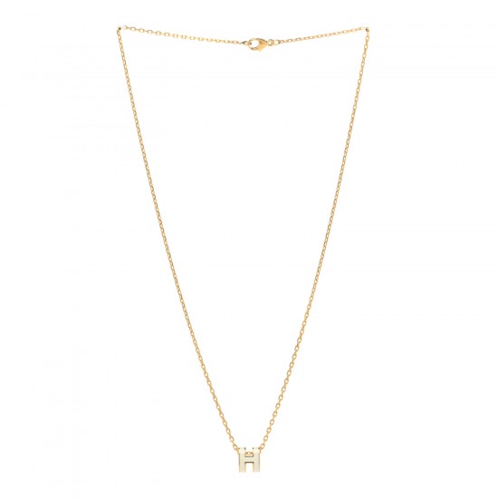 Hermes Pop H Pendant Necklace In Pale Yellow