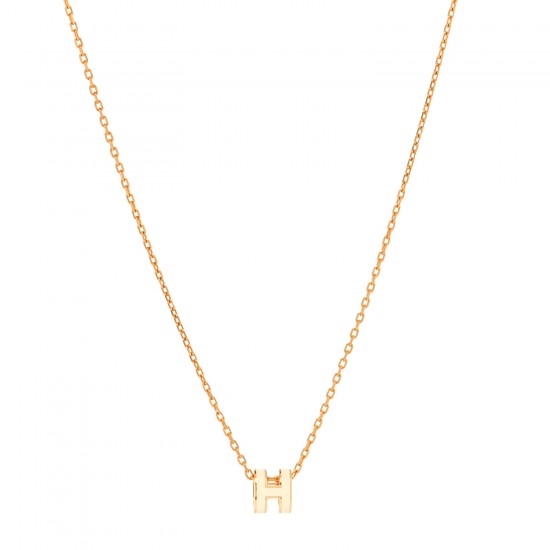 Hermes Pop H Pendant Necklace In Pale Yellow