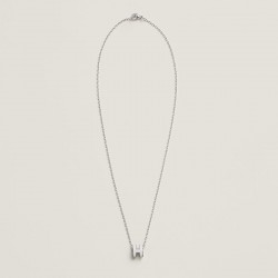 Hermes Pop H Pendant Necklace In White