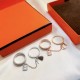 Hermes Lock and Key Ring With Rose Gold/Yellow Gold/White Gold Party Style Lady Jewelry