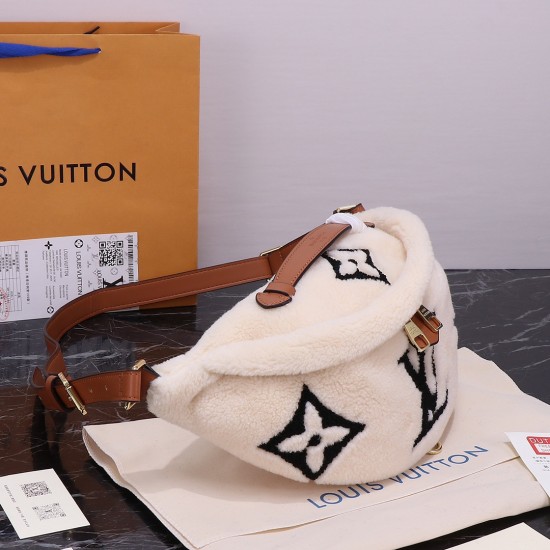 LV LouisVuitton Hand Bag,Shoulder Bags 020 Flocked Velvet Plush BUMBAG