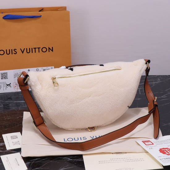 LV LouisVuitton Hand Bag,Shoulder Bags 020 Flocked Velvet Plush BUMBAG