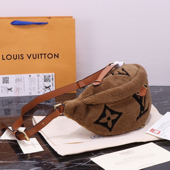 LV LouisVuitton Hand Bag,Shoulder Bags 021 Flocked Velvet Plush BUMBAG