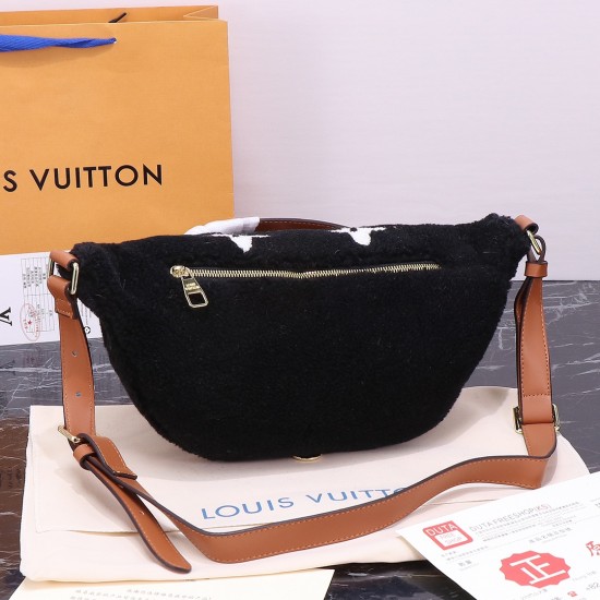 LV LouisVuitton Hand Bag,Shoulder Bags 022 Flocked Velvet Plush BUMBAG