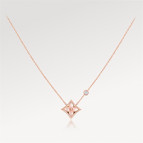 Lv Color Blossom BB Star Pendant, Pink Gold, Pink Mother-Of-Pearl And Diamond