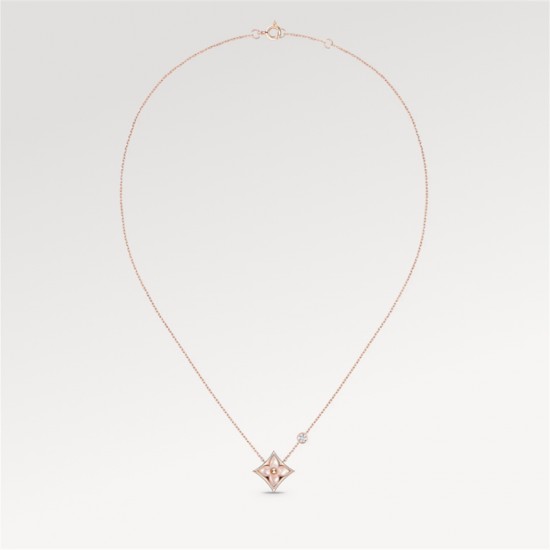 Lv Color Blossom BB Star Pendant, Pink Gold, Pink Mother-Of-Pearl And Diamond