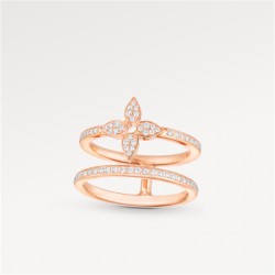 LV Idylle Blossom Two-Row Ring, Pink Gold And Diamonds