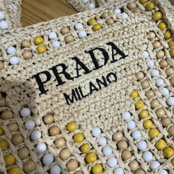 PRADA Shoulder Bags 001 Woven Tote Bag