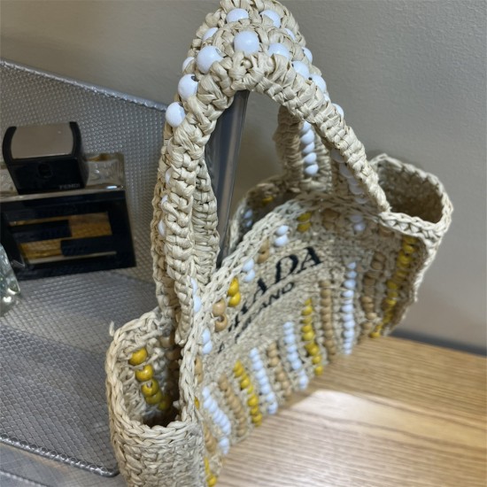 PRADA Shoulder Bags 001 Woven Tote Bag