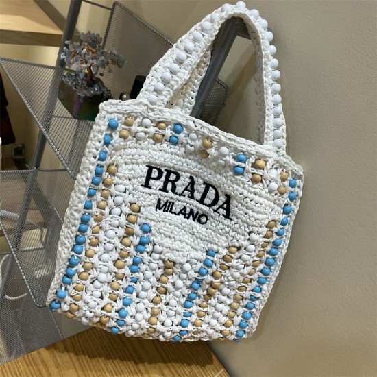 PRADA Shoulder Bags 002 Woven Tote Bag