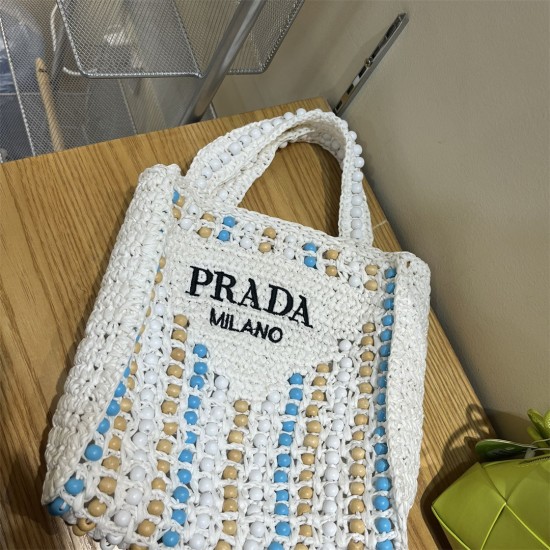 PRADA Shoulder Bags 002 Woven Tote Bag