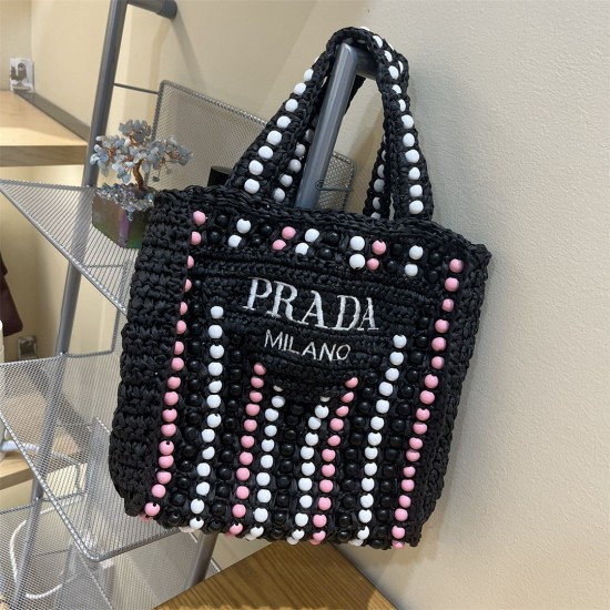 PRADA Shoulder Bags 003 Woven Tote Bag