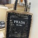 PRADA Shoulder Bags 010 Woven Tote Bag