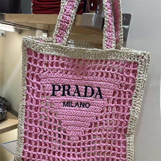 PRADA Shoulder Bags 010 Woven Tote Bag