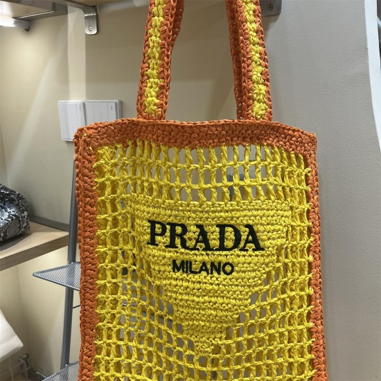 PRADA Shoulder Bags 010 Woven Tote Bag