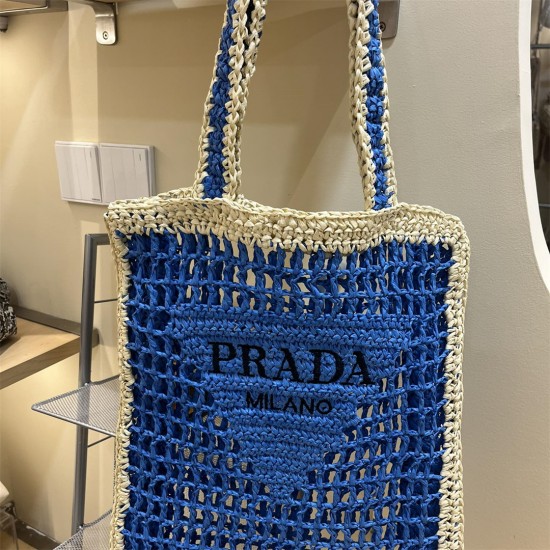 PRADA Shoulder Bags 010 Woven Tote Bag